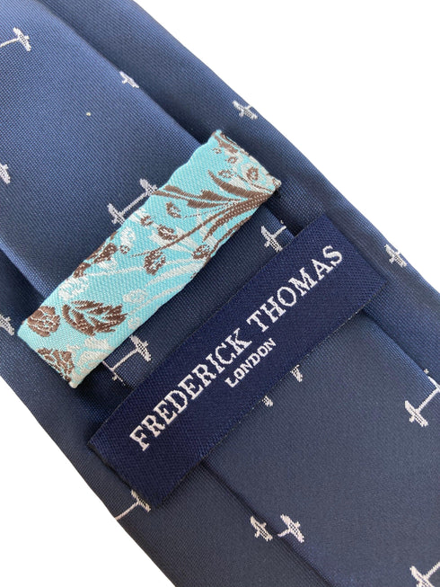 navy mens tie with weights gym barbell quirky design